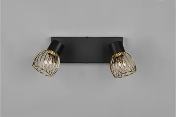 Trio Lighting Ardon Spotlight 2L E14 matt svart/ polert messing - Belysning - Lyspærer & lyskilder - Spotlights & downlights