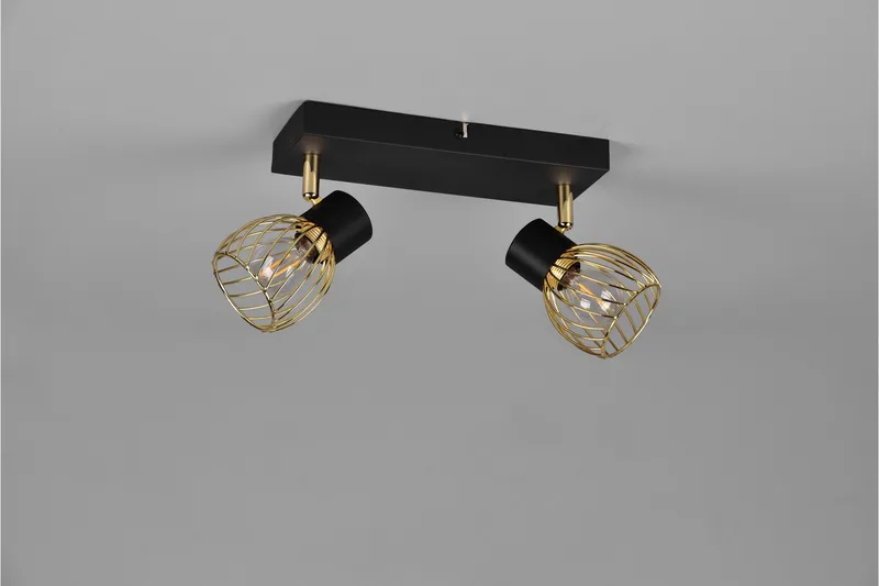 Trio Lighting Ardon Spotlight 2L E14 matt svart/ polert messing - Belysning - Lyspærer & lyskilder - Spotlights & downlights