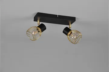 Trio Lighting Ardon Spotlight 2L E14 matt svart/ polert messing - Belysning - Lyspærer & lyskilder - Spotlights & downlights