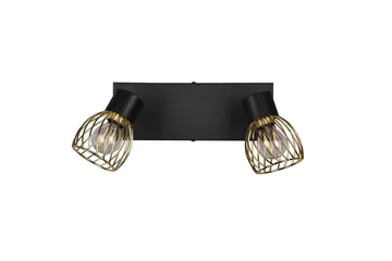Trio Lighting Ardon Spotlight 2L E14 matt svart/ polert messing - Belysning - Lyspærer & lyskilder - Spotlights & downlights