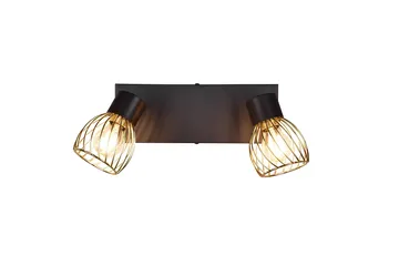 Trio Lighting Ardon Spotlight 2L E14 matt svart/ polert messing - Belysning - Lyspærer & lyskilder - Spotlights & downlights