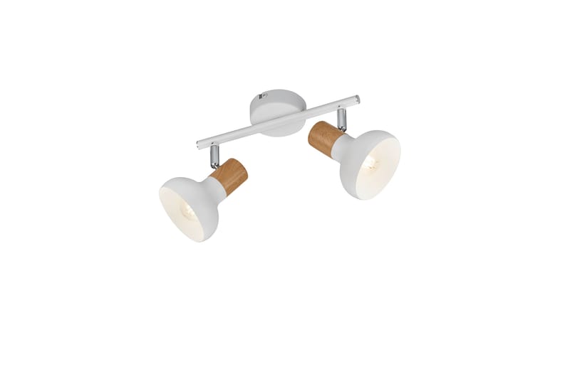 Trio Lighting Latika spotlight 2L E14 matt hvit/tre - Belysning - Lyspærer & lyskilder - Spotlights & downlights