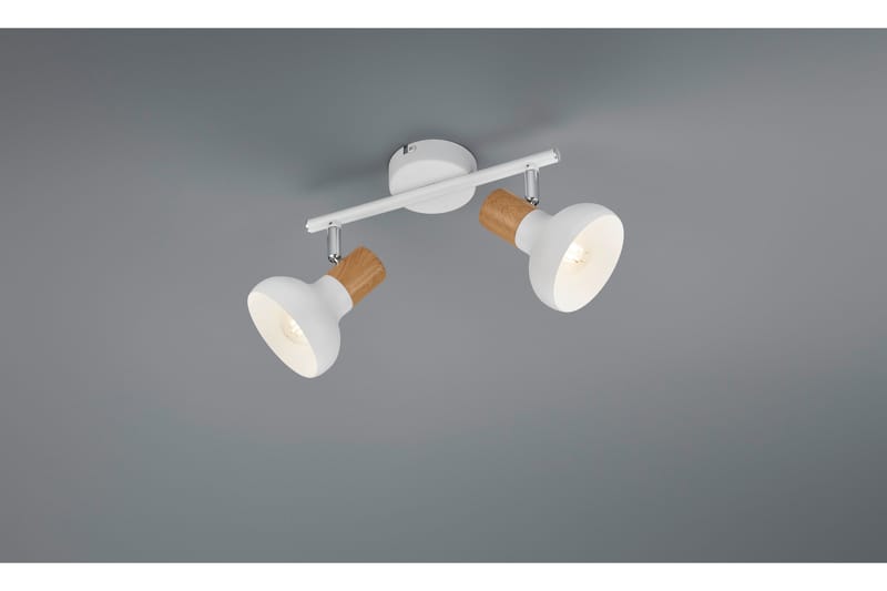 Trio Lighting Latika spotlight 2L E14 matt hvit/tre - Belysning - Lyspærer & lyskilder - Spotlights & downlights