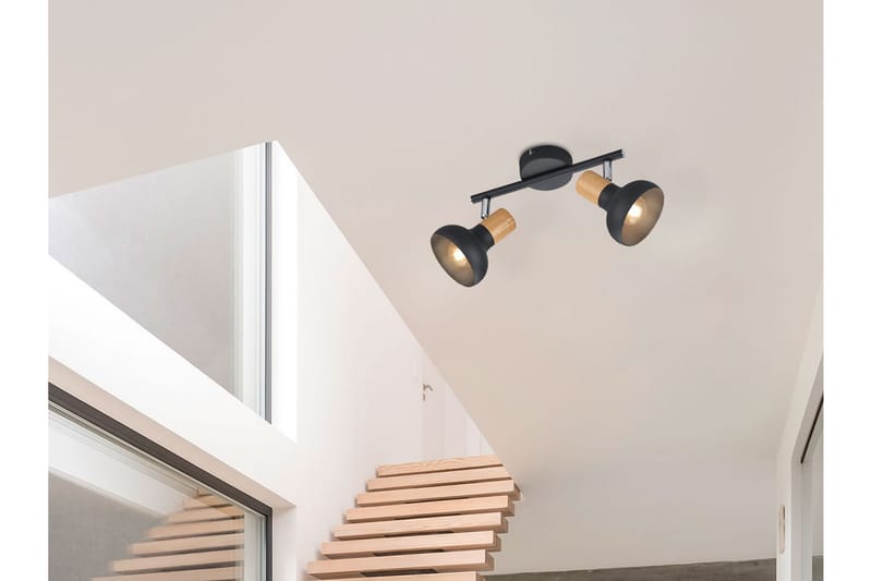 Trio Lighting Latika Spotlight 2L E14 Matt Svart/Tre - Belysning - Lyspærer & lyskilder - Spotlights & downlights