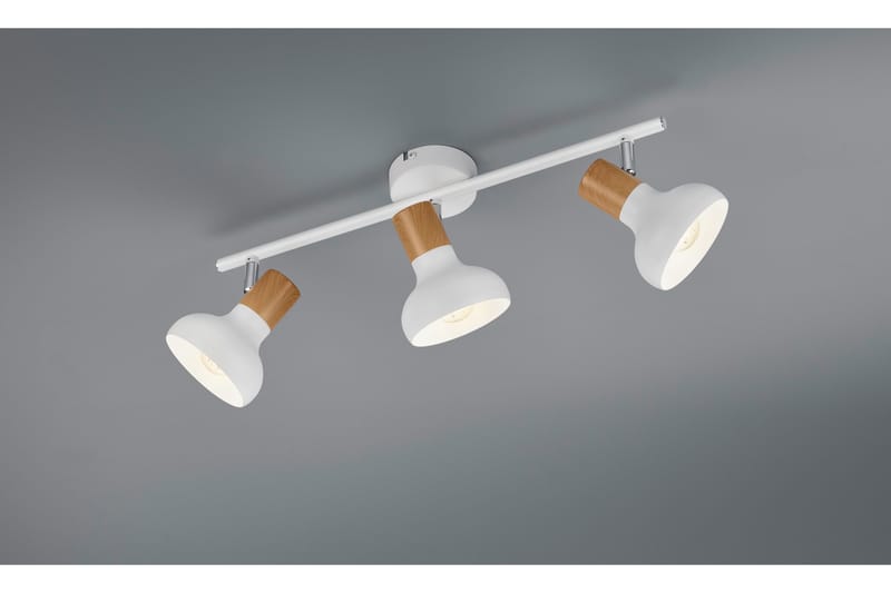 Trio Lighting Latika spotlight 3L E14 matt hvit/tre - Belysning - Lyspærer & lyskilder - Spotlights & downlights