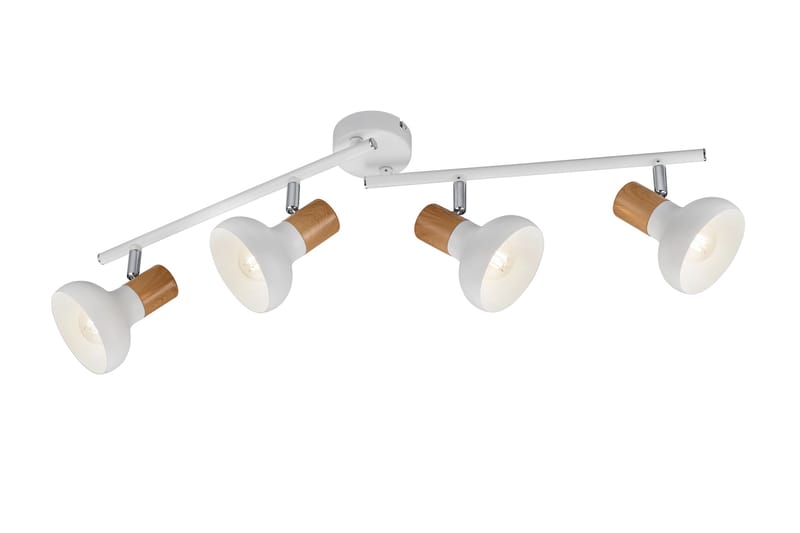 Trio Lighting Latika spotlight 4L E14 matt hvit/tre - Belysning - Lyspærer & lyskilder - Spotlights & downlights