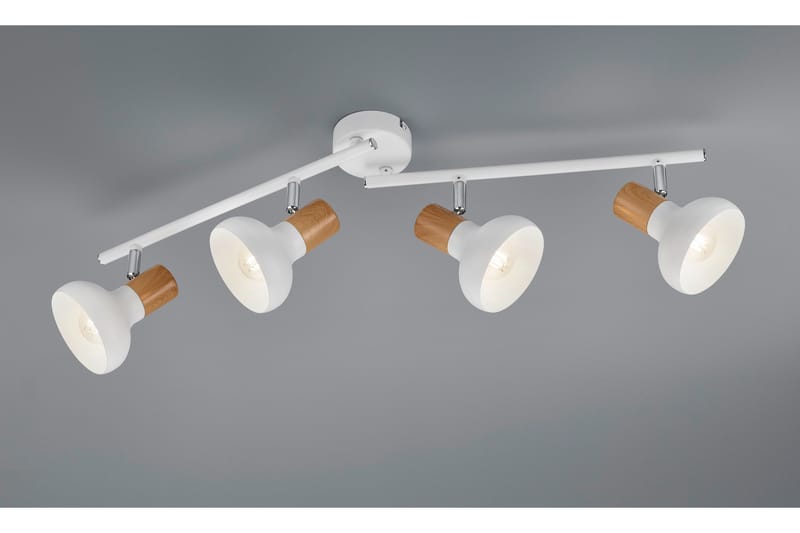 Trio Lighting Latika spotlight 4L E14 matt hvit/tre - Belysning - Lyspærer & lyskilder - Spotlights & downlights