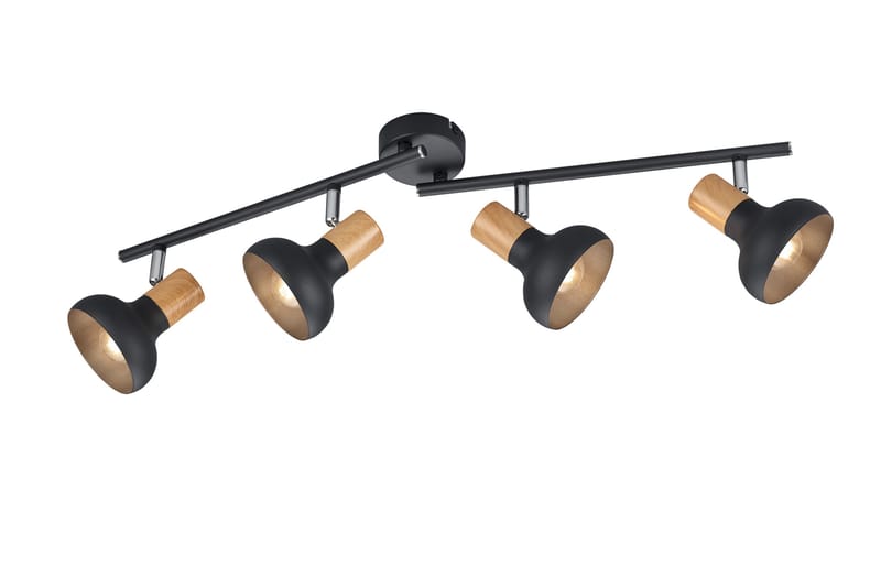 Trio Lighting Latika Spotlight 4L E14 Matt Svart/Tre - Belysning - Lyspærer & lyskilder - Spotlights & downlights