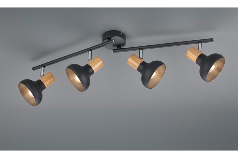 Trio Lighting Latika Spotlight 4L E14 Matt Svart/Tre - Belysning - Lyspærer & lyskilder - Spotlights & downlights