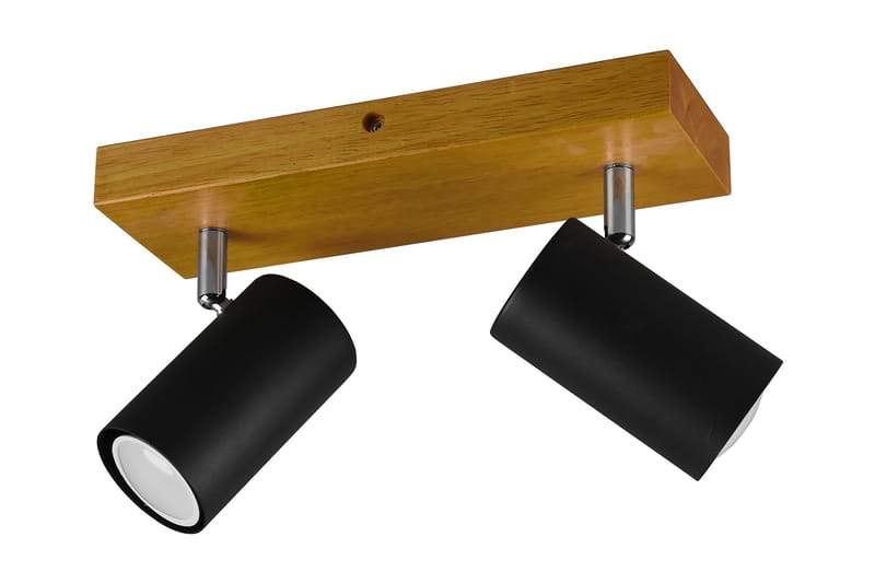 Trio Lighting Marley spot 2L GU10 matt svart/tre - Matt svart/Natur - Belysning - Lyspærer & lyskilder - Spotlights & downlights - Spotlight skinne