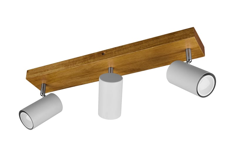 Trio Lighting Marley spot 3L GU10 matt hvit/tre - Belysning - Lyspærer & lyskilder - Spotlights & downlights - Spotlight skinne