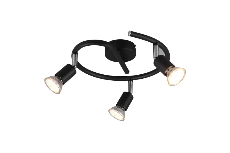 Trio Lighting Paris spotlight 3L GU10 matt svart, undefined