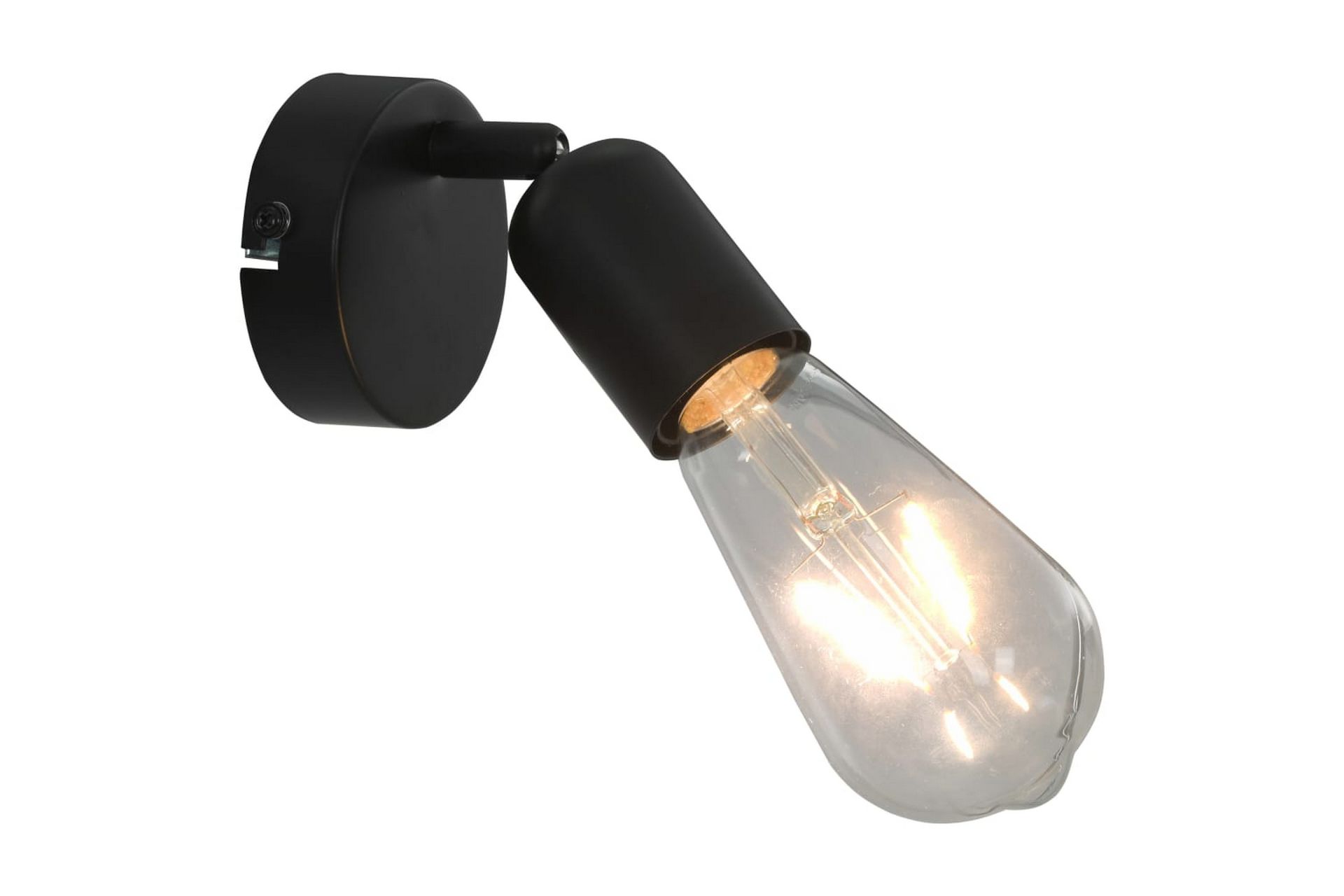 Spotlys 2 stk med glødelamper 2 W svart E27 - Svart - Belysning - Lyspærer & lyskilder - Spotlights & downlights - Veggspotlight