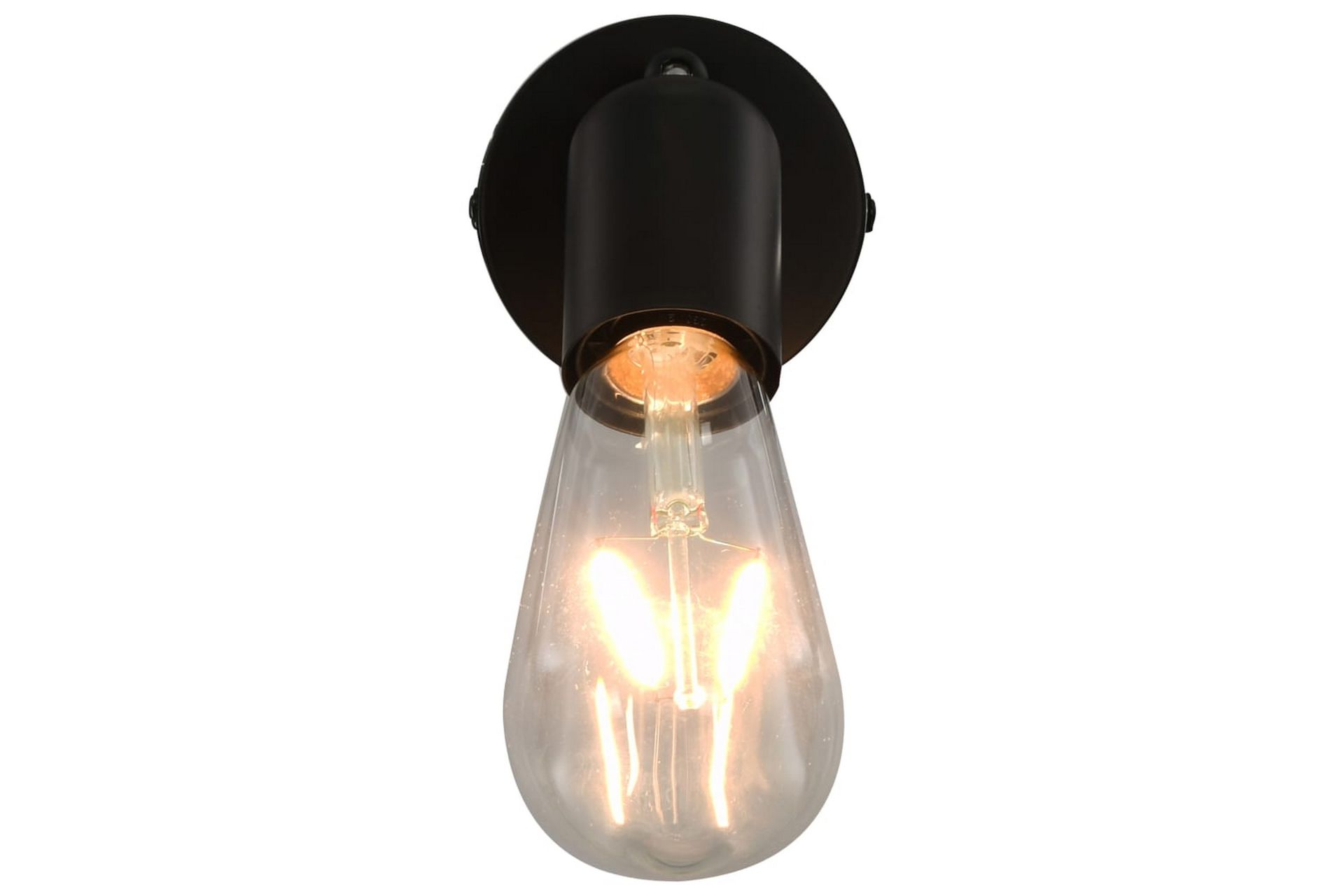 Spotlys 2 stk med glødelamper 2 W svart E27 - Svart - Belysning - Lyspærer & lyskilder - Spotlights & downlights - Veggspotlight