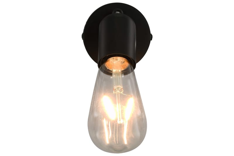 Spotlys 2 stk med glødelamper 2 W svart E27 - Svart - Belysning - Lyspærer & lyskilder - Spotlights & downlights - Veggspotlight