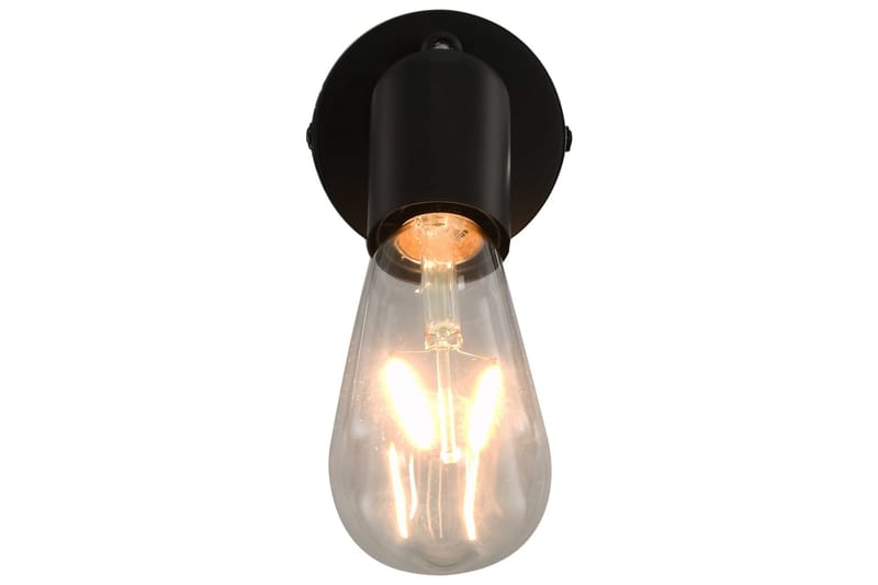 Spotlys 2 stk med glødelamper 2 W svart E27 - Svart - Spotlights & downlights - Veggspotlight