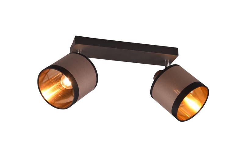 Trio Lighting Davos Spotlight 2L E14 matt svart/greige, undefined