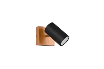 Trio Lighting Marley spot 1L GU10 matt svart/tre - Matt svart/Natur - Belysning - Lyspærer & lyskilder - Spotlights & downlights