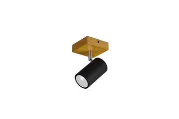 Trio Lighting Marley spot 1L GU10 matt svart/tre - Matt svart/Natur - Belysning - Lyspærer & lyskilder - Spotlights & downlights
