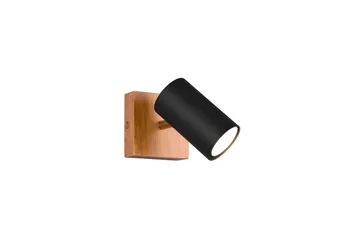 Trio Lighting Marley spot 1L GU10 matt svart/tre - Matt svart/Natur - Belysning - Lyspærer & lyskilder - Spotlights & downlights
