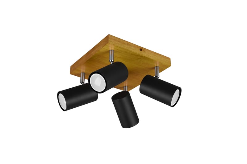 Trio Lighting Marley spot 4L GU10 matt svart/tre - Matt svart/Natur - Belysning - Lyspærer & lyskilder - Spotlights & downlights
