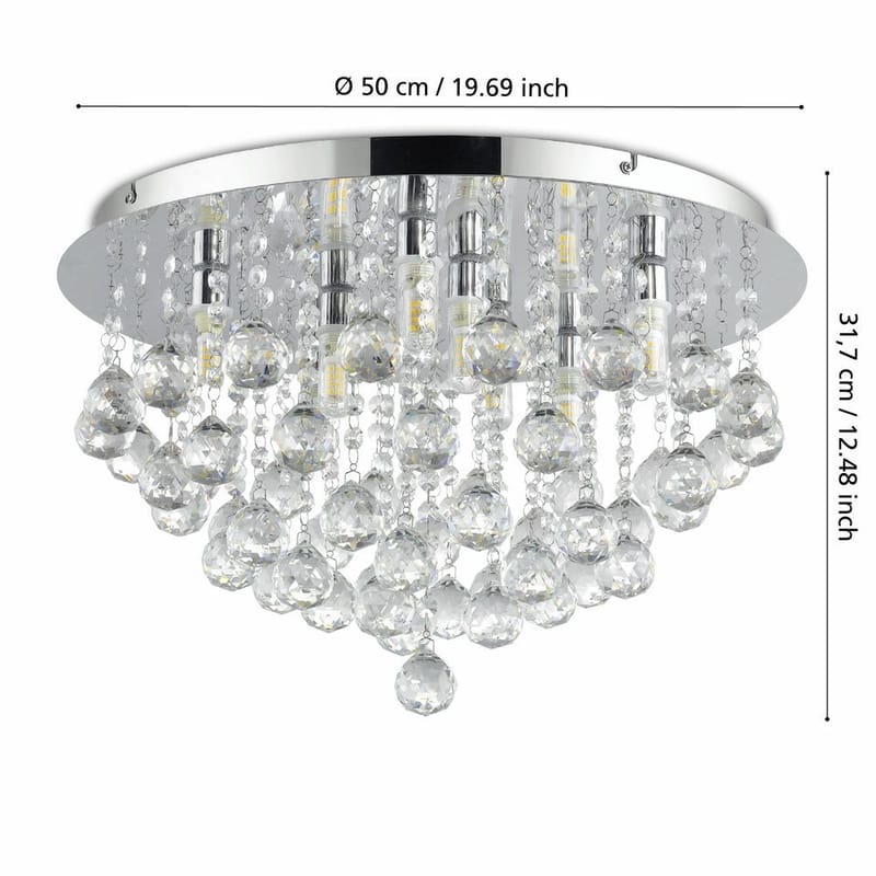 Taklampe Almonte - Krom - Belysning - Innendørsbelysning & Lamper - Taklampe - Plafondlampe