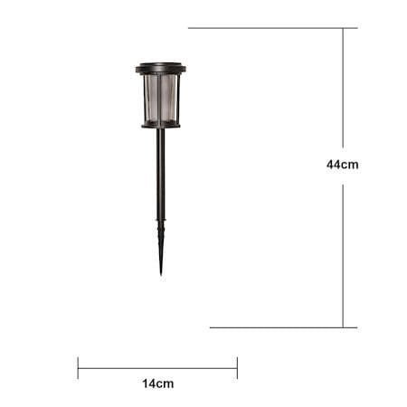 Alippa solcellepullert 44 cm - svart med røykfarget glass - Belysning - Utebelysning