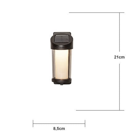 Alippa solcellevegglykt 8,5 cm - svart med røykfarget glass - Belysning - Utebelysning - Solcelle utelys & solcellelamper
