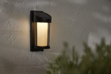Alippa solcellevegglykt 8,5 cm - svart med røykfarget glass - Belysning - Utebelysning - Solcelle utelys & solcellelamper