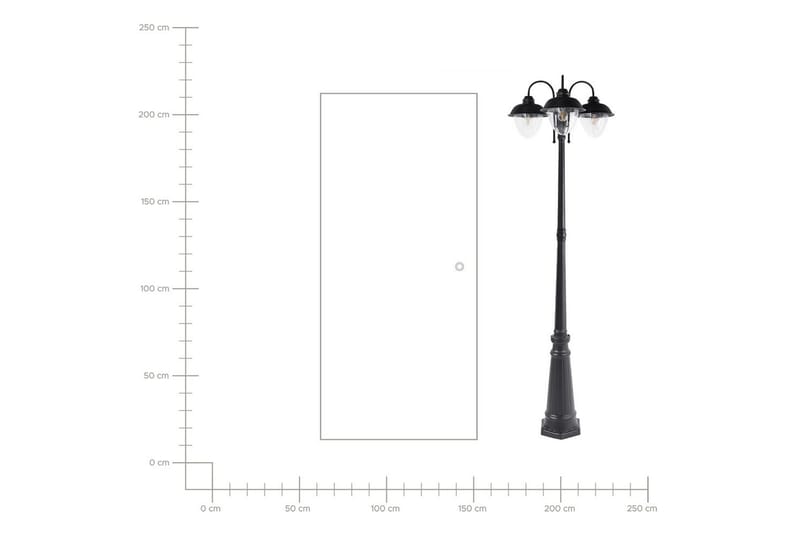 Asinare Lyktestolpe 209 cm - Svart - Belysning - Utebelysning - Stolpelykt & portlykt