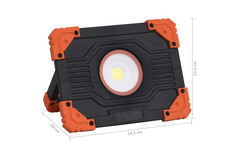 BÃ¦rbart LED-spotlys ABS 10 W kaldhvit - Svart - Belysning - Utebelysning