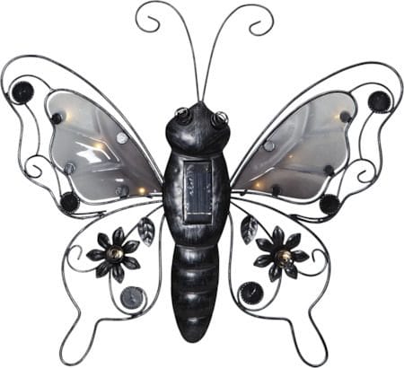 Butterfly solcelledekorasjon 39 cm - svart - Belysning - Utebelysning - Solcelle utelys & solcellelamper