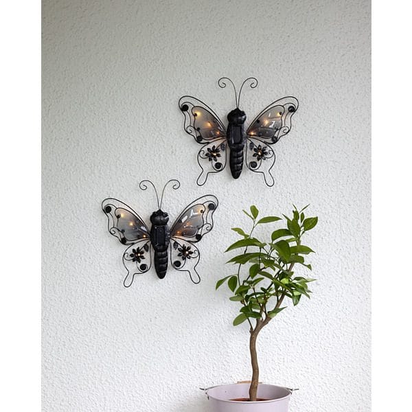 Butterfly solcelledekorasjon 39 cm - svart - Belysning - Utebelysning - Solcelle utelys & solcellelamper