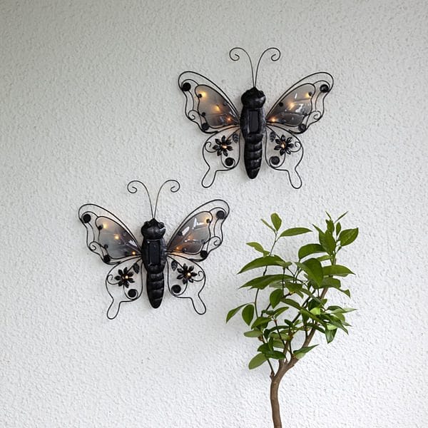 Butterfly solcelledekorasjon 39 cm - svart - Belysning - Utebelysning - Solcelle utelys & solcellelamper