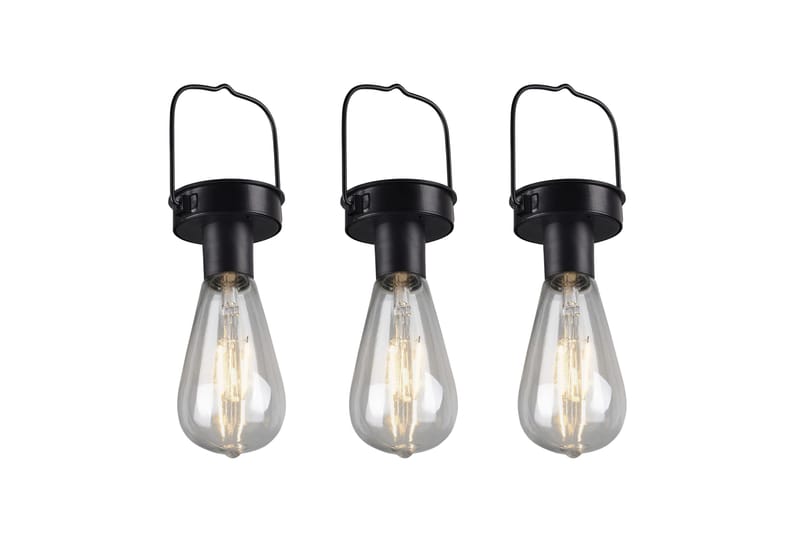 Campus Hengelampe Solcell med skumringssensor 3 st Mattsvart - Belysning - Utebelysning - Solcelle utelys & solcellelamper