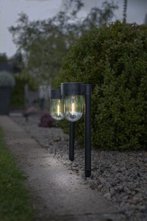 Cupola 2-pakning solcellepullerter 30 cm - svart - Belysning - Utebelysning
