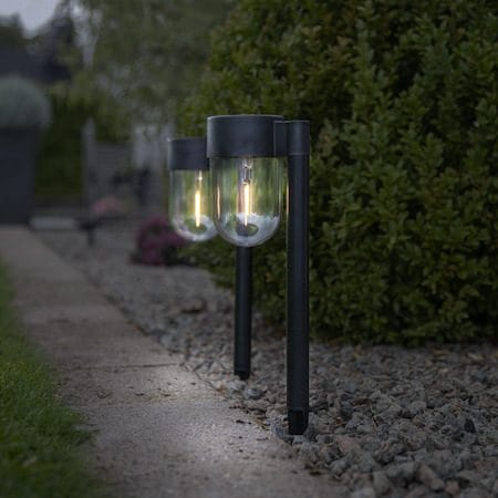 Cupola 2-pakning solcellepullerter 30 cm - svart - Belysning - Utebelysning