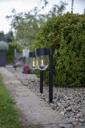 Cupola 2-pakning solcellepullerter 30 cm - svart - Belysning - Utebelysning