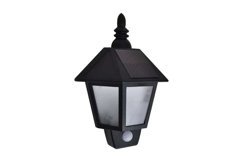 Soldrevne vegglamper 2 stk med bevegelsessensor svart - Belysning - Utebelysning - Fasadebelysning