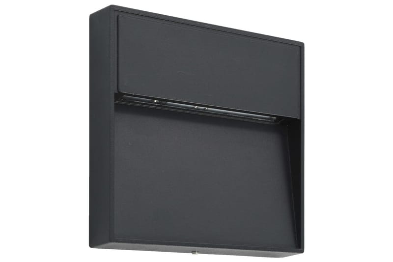 Utendørs LED-vegglamper 2 stk 3 W svart firkantet - Utebelysning - Fasadebelysning - Entrébelysning