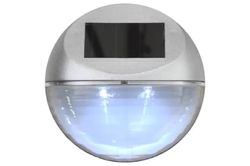 Utendørs soldrevet vegglampe LED 24 stk rund sølv - Belysning - Utebelysning - Fasadebelysning