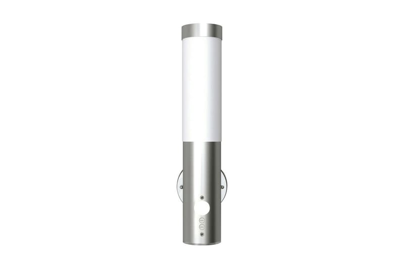 Utendørs vegglampe med bevegelsessensor rustfritt stål - Sølv - Belysning - Utebelysning - Fasadebelysning