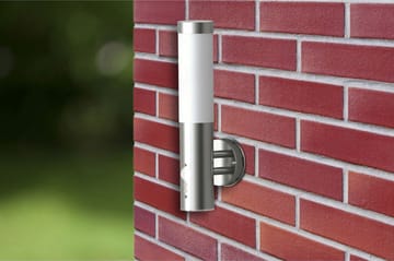 Utendørs vegglampe med bevegelsessensor rustfritt stål - Sølv - Belysning - Utebelysning - Fasadebelysning
