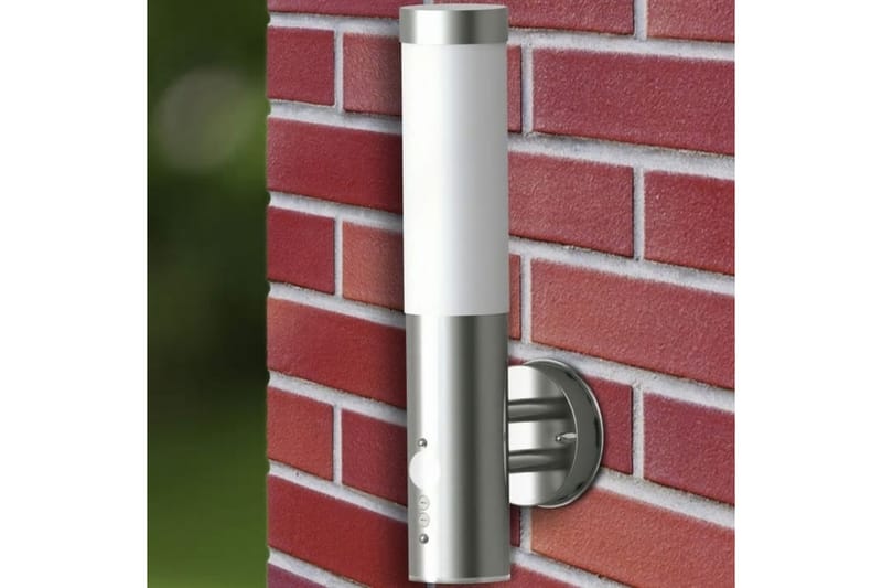 Utendørs vegglampe med bevegelsessensor rustfritt stål - Sølv - Utebelysning - Fasadebelysning - Entrébelysning