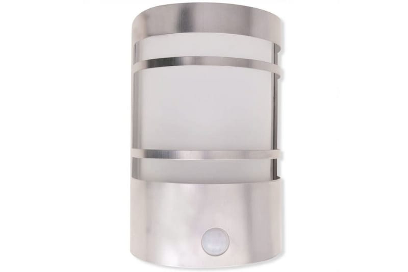 Utendørs Vegglampe med Sensor Rustfritt Stål - Sølv - Utebelysning - Fasadebelysning - Entrébelysning