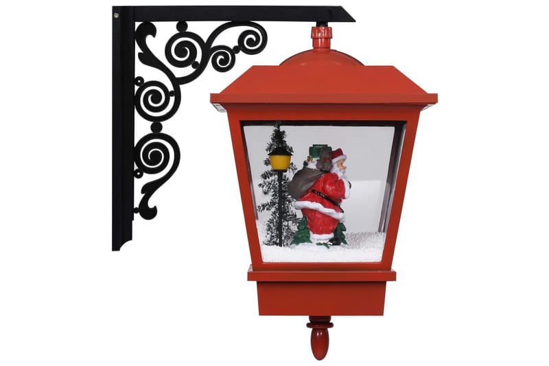 Veggmontert julelampe med LED-lys & julenisse rød 40x27x45cm - Utebelysning - Fasadebelysning - Entrébelysning