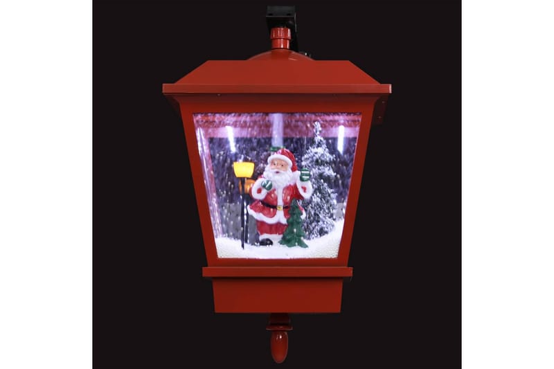 Veggmontert julelampe med LED-lys & julenisse rød 40x27x45cm - Utebelysning - Fasadebelysning - Entrébelysning