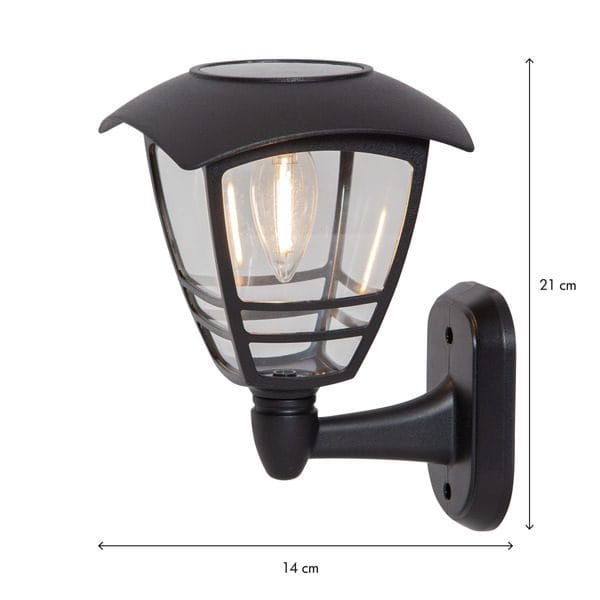 Felix solcellevegglykt 14 cm - svart - Belysning - Utebelysning - Solcelle utelys & solcellelamper