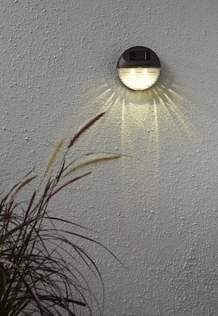 Fency 3-pakning solcellevegglykt 11 cm - brun - Belysning - Utebelysning - Solcelle utelys & solcellelamper