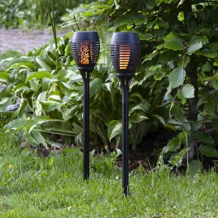 Flame 2-pakning solcellefakkel - svart - Belysning - Utebelysning - Solcelle utelys & solcellelamper